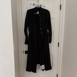 NWOT son de flor Victorian coat in black herringbone twill, size S